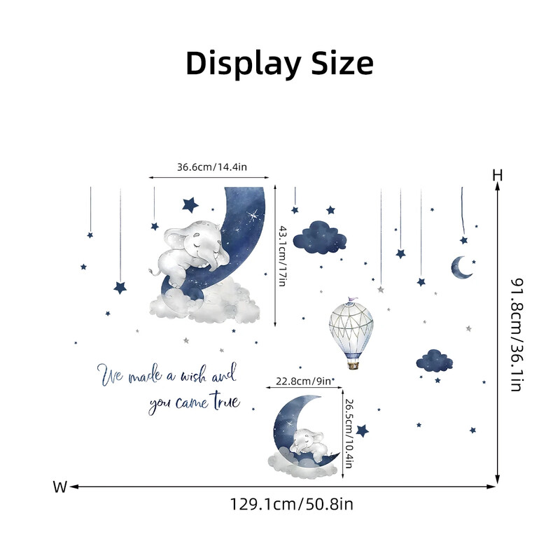 1 kom. Zidna naljepnica s crtanim filmom Životinja Slon Dekoracija dječje sobe Dekoracija dječje sobe za spavaću sobu Djevojčice Dječaci Poklon Dnevni boravak