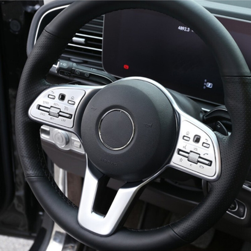 Autocolante decorative pentru capacul butoanelor volanului auto ABS potrivite pentru Mercedes Benz ABCE clasa GLA GLB CLA W177 W247 H247 X247 C118 2020+