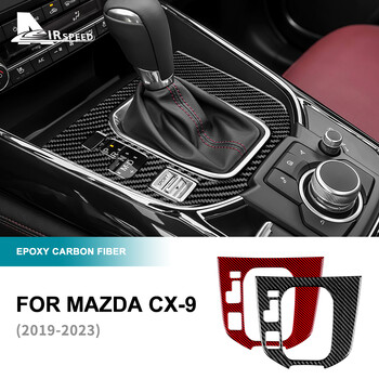 Για Mazda CX-9 2019 2020 2021 2022 2023 Εσωτερικό RHD LHD Real Carbon Fiber Αυτοκόλλητο Αξεσουάρ κεντρικού πίνακα ελέγχου ταχυτήτων