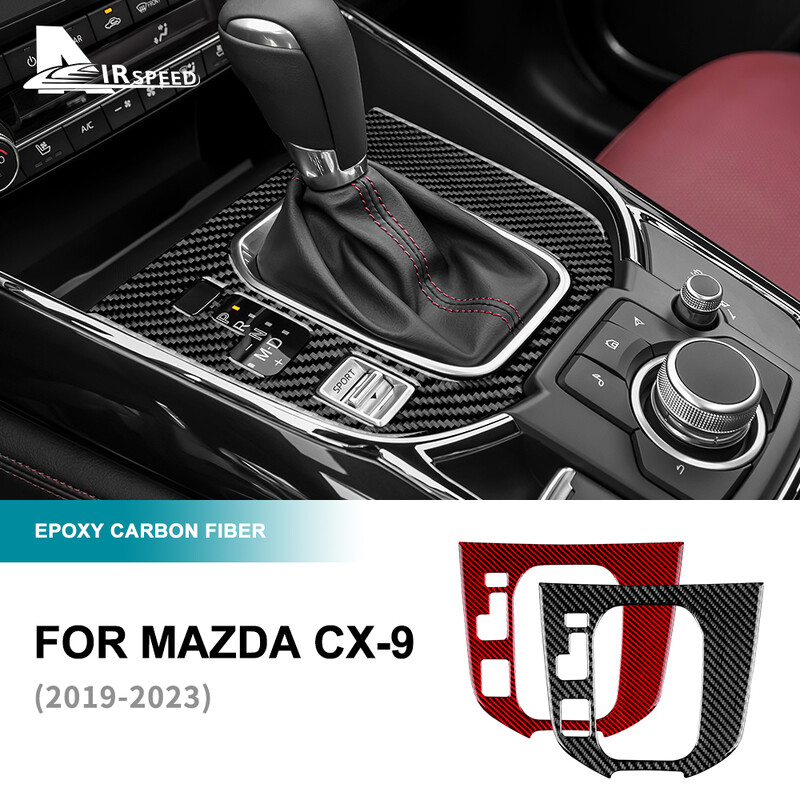 Pentru Mazda CX-9 2019 2020 2021 2022 2023 Interior RHD LHD din fibră de carbon reală, accesorii autocolante pentru panoul de control central al mașinii