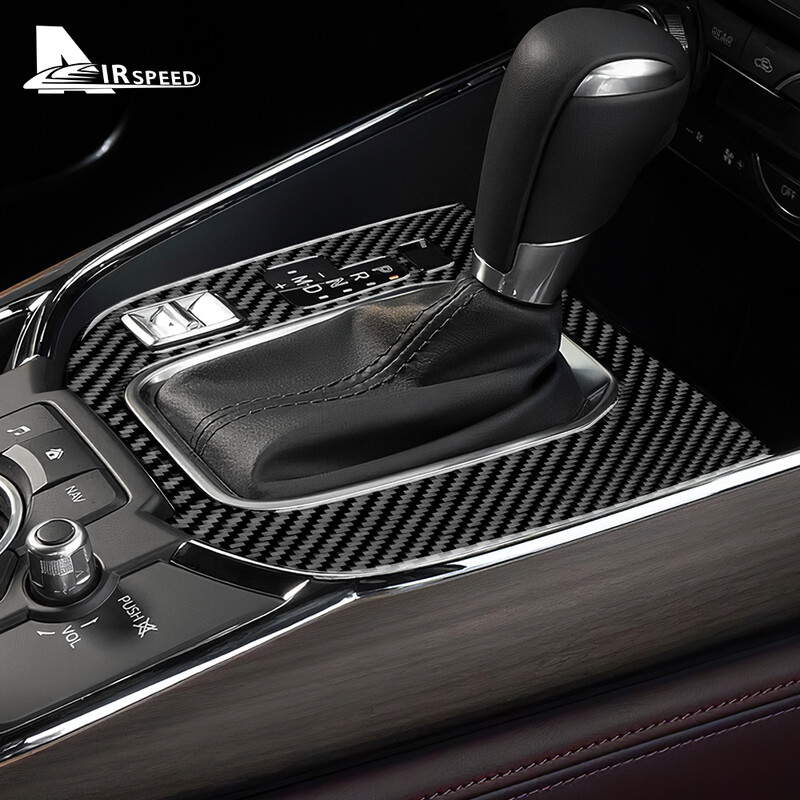 Pentru Mazda CX-9 2019 2020 2021 2022 2023 Interior RHD LHD din fibră de carbon reală, accesorii autocolante pentru panoul de control central al mașinii