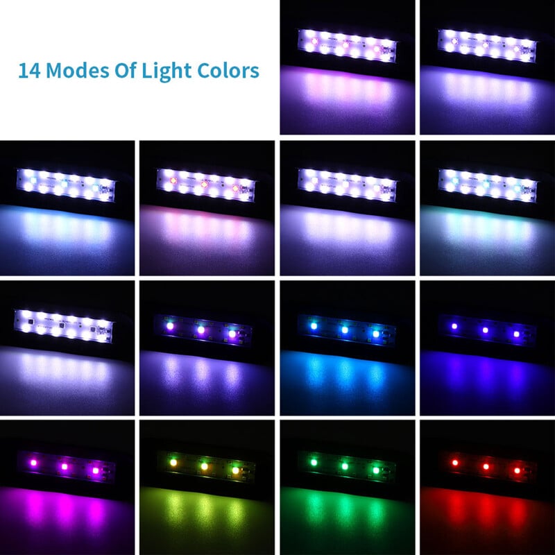 Akvárium Led időzítő lámpákkal akváriumhoz Teljes spektrumú akvárium lámpa LED lámpa vízi növényekhez USB vízi lámpa lámpa