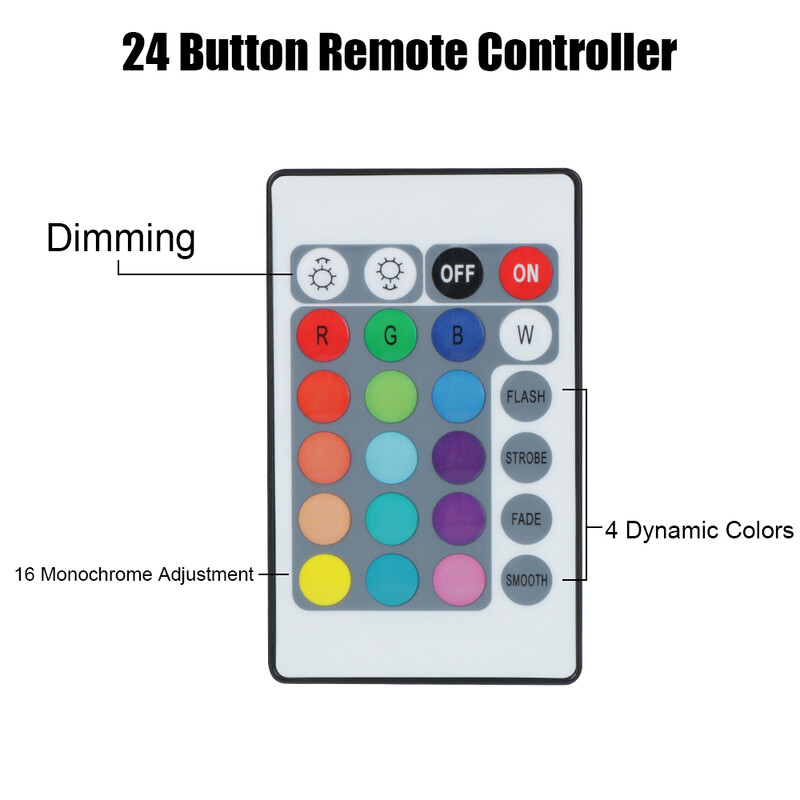 Svjetlosna traka za akvarijum 5050 RGB LED 28 cm 48 cm Vodootporna podvodna svjetiljka za akvarij Daljinski upravljač 16 vrsta boja EU utikač