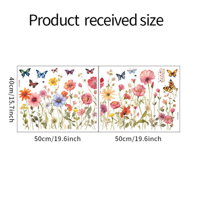 Dažytos gėlės lapai drugelis svetainės sienų apdaila Miegamojo remonto atmosfera sienų lipdukai savaime įklijuoti