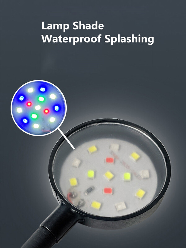 Akvariumo žuvų LED lempučių klipas ant mažos auginimo lemputės, pasukamos kraštovaizdžio lempos USB vandeniui atsparios žuvų bako Decora spalvotos lemputės