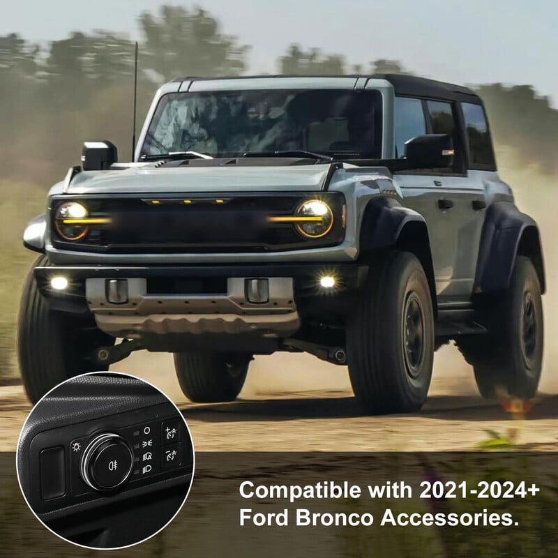 Oro kondicionieriaus priekinių žibintų jungiklio rankenėlė 4WD ratų pavara priekabos pavarų jungiklio rankenėlės dangtis, skirtas Ford Bronco 2021 2022 2023 2024