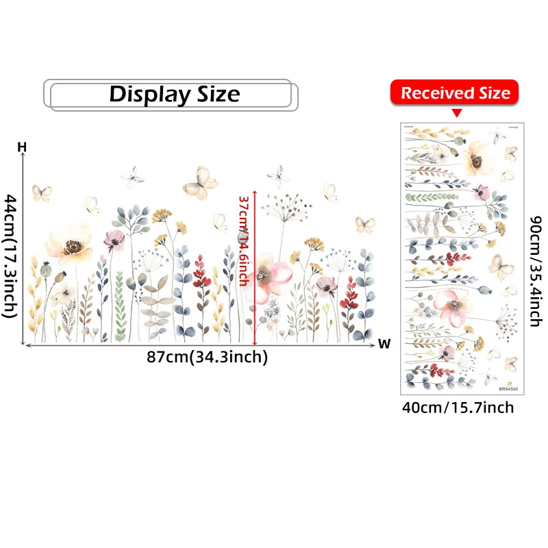 1db Boho stílusú akvarell virágok virágos fali matricák nappaliba gyerekszobába gyerek hálószobába falmatricák otthoni dekorációhoz