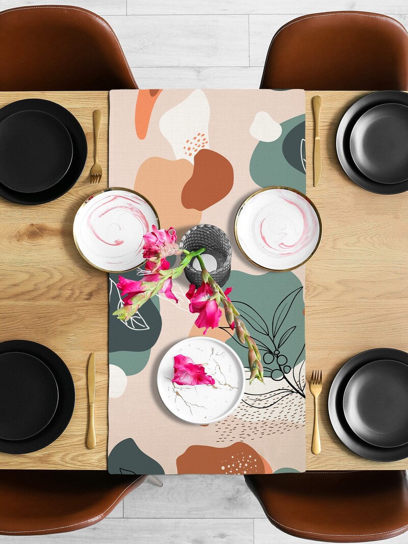 Καλοκαιρινό μοτίβο φύλλου Τραπέζι Runner Μοντέρνο κάλυμμα τραπεζιού κουζίνας Γαμήλιο πάρτι Διακόσμηση σπιτιού Βαμβακερό λινό τραπεζομάντιλο τραπεζαρίας