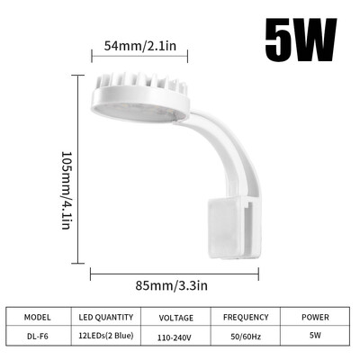Akvariumo mini šviesos diodų laikiklis augalams vandens gėlo vandens žolės didelio ryškumo žemos temperatūros USB lempos žuvų tankui