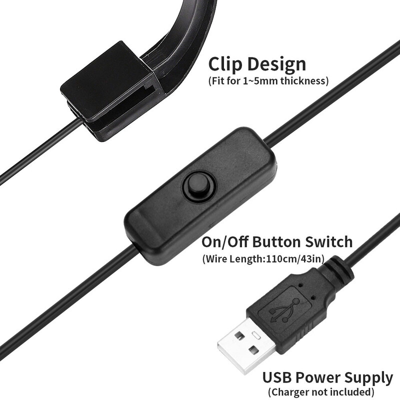 Akvariumo mini šviesos diodų laikiklis augalams vandens gėlo vandens žolės didelio ryškumo žemos temperatūros USB lempos žuvų tankui