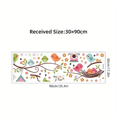 Αυτοκόλλητα τοίχου με λουλούδια με λουλούδια, χαριτωμένο πουλί, αφαιρούμενα για το σαλόνι του υπνοδωματίου, στο φουαγιέ, αυτοκόλλητα τοίχου