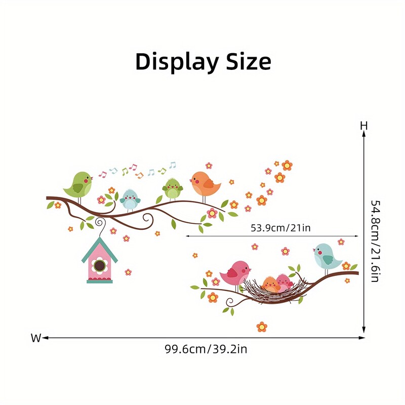 Αυτοκόλλητα τοίχου με λουλούδια με λουλούδια, χαριτωμένο πουλί, αφαιρούμενα για το σαλόνι του υπνοδωματίου, στο φουαγιέ, αυτοκόλλητα τοίχου
