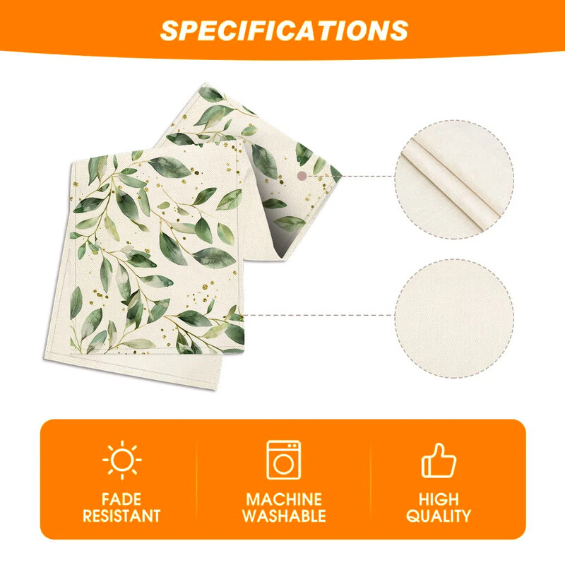 Virágos asztalfutó Étkezőasztal dekoráció Konyhai kellékek Eukaliptusz akvarell Asztalfutó partidísz