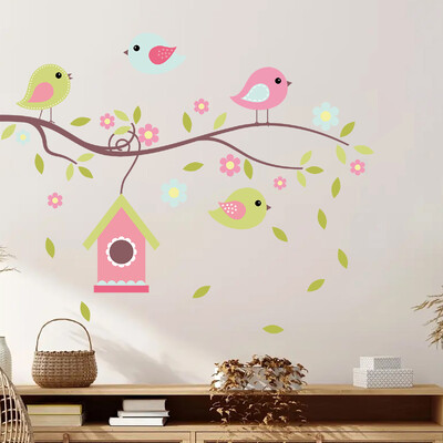 Autocolant de perete cu pasăre drăguță din desene animate Cameră de copii Decori de perete pentru camera de bebeluș Decor pentru camera de zi pentru copii Decor pentru dormitor DIY