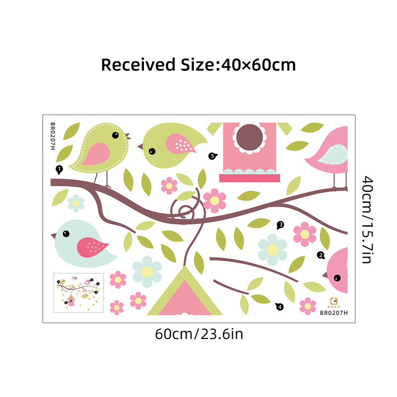 Autocolant de perete cu pasăre drăguță din desene animate Cameră de copii Decori de perete pentru camera de bebeluș Decor pentru camera de zi pentru copii Decor pentru dormitor DIY