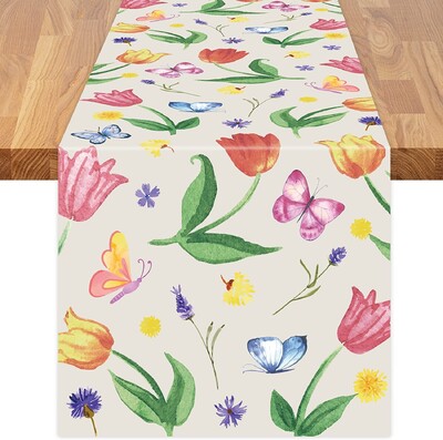 Vasaros mėlyni lapai Lininiai stalo bėgikai Šventinių vakarėlių papuošimai Daugkartiniai plaunami valgomojo stalo bėgikai Virtuvės stalo dekorai