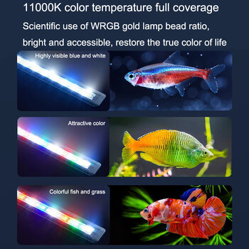 Ενυδρείο Light Full Spectrum Fish Tank Light for Water Plants Επεκτάσιμο αδιάβροχο κλιπ σε λάμπα για δεξαμενή ψαριών