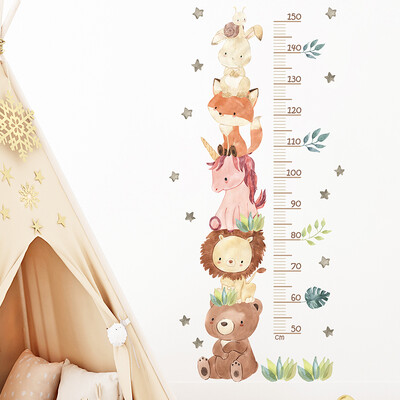 Αυτοκόλλητα τοίχου χάρακας ύψους 3 τεμαχίων κινουμένων σχεδίων για αδιάβροχο αφαιρούμενο PVC παιδικό δωμάτιο Διακόσμηση σπιτιού νηπιαγωγείου
