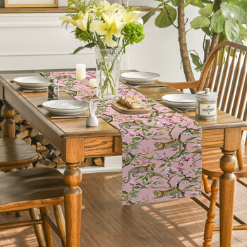 Leopard Zebra Animal Turtle Back Bamboo Table Runner Home Γάμος Κεντρικά Διακόσμηση Πάρτυ Τραπεζοδρομείς Τραπεζαρία Μακρύ ύφασμα