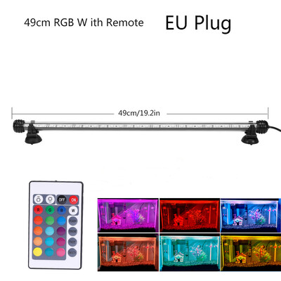 RGB akvariumo šviesa 19-59cm Nuotolinio valdymo nardymo lempa Spalvinga lempa 90-260v lempa augalams Žuvų rezervuaras būtinas amfibijai