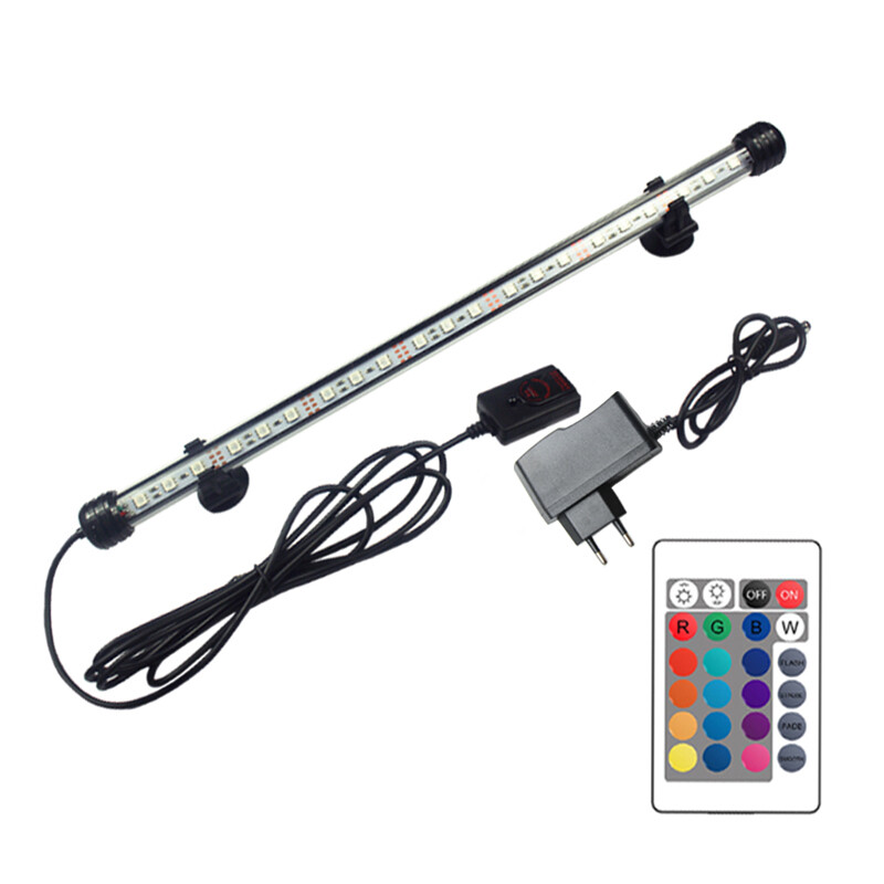 RGB akvariumo šviesa 19-59cm Nuotolinio valdymo nardymo lempa Spalvinga lempa 90-260v lempa augalams Žuvų rezervuaras būtinas amfibijai