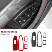 Pentru BMW X1 F48 2016-2021 comutator ridicare geam blocare cadru capac ornamente accesorii din fibră de carbon reală pentru autocolante auto accesorii