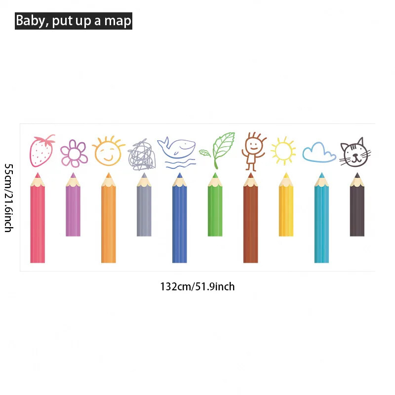 1 autocolant pentru pix de desene animate limba Yaya, autocolant de perete pentru grădiniță pentru decorarea peretelui