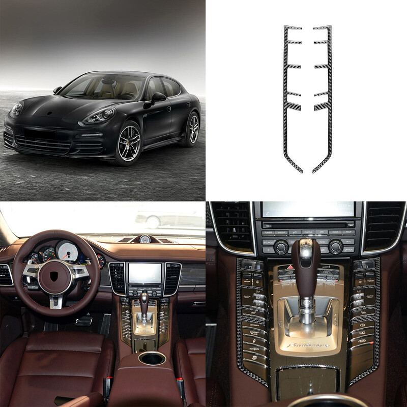 Porsche Panamera 2010-2016 valódi szénszálas központi vezérléshez funkció gomb keret csíkok autóbelső tartozékok matrica