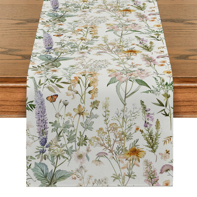 Λουλούδια Πεταλούδες Τραπεζοδρομείς Διακόσμηση Τραπεζιού Κουζίνας Αγροικία Πλένεται Τραπέζι Τραπεζαρίας Δρομέας Γιορτινό πάρτι Διακοσμήσεις γάμου