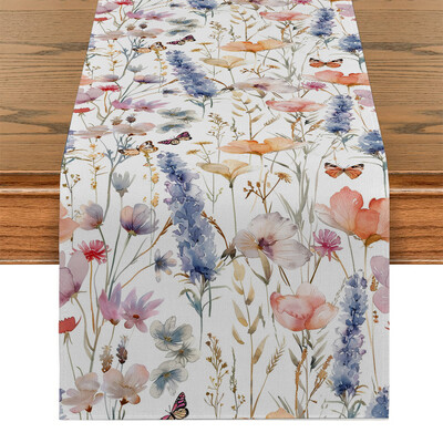 Λουλούδια Πεταλούδες Τραπεζοδρομείς Διακόσμηση Τραπεζιού Κουζίνας Αγροικία Πλένεται Τραπέζι Τραπεζαρίας Δρομέας Γιορτινό πάρτι Διακοσμήσεις γάμου