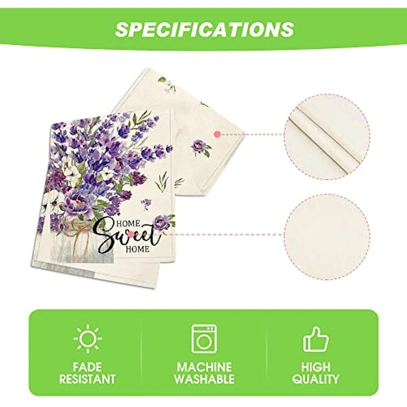 Afecțiuni de masă din pânză de primăvară, violet, frunze de lavandă