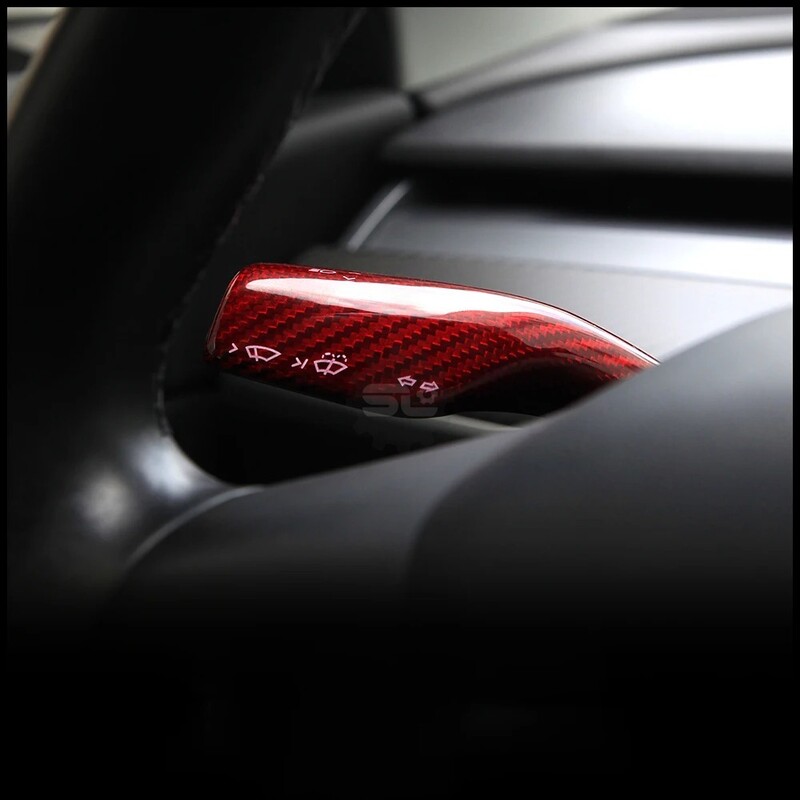 Automobilio priedų kolonėlės perjungimo dangtelis, skirtas Tesla Model 3 Y ABS Anglies pluošto raštas 2 vnt Valytuvo pavarų svirtis Dekoratyviniai lipdukai