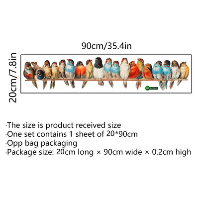 Αυτοκόλλητο τοίχου 20*90cm Branch Bird Cartoon Ζώο Αυτοκόλλητο τοίχου Σαλόνι Υπνοδωμάτιο Φόντο Διακόσμηση τοίχου Τοιχογραφία Αυτοκόλλητο τοίχου