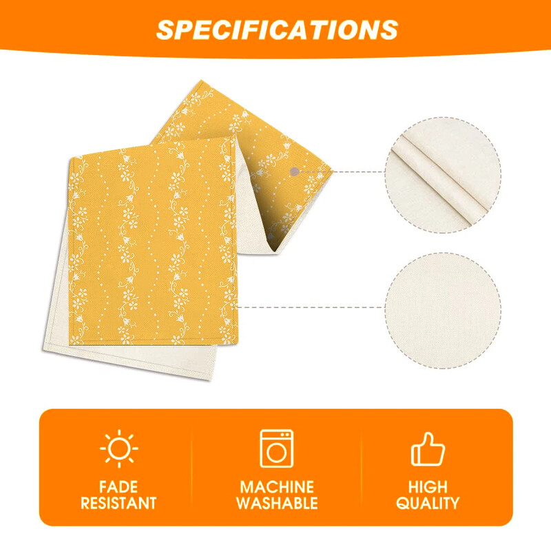 Пътека за маса с цветя и растения Синя геометрия Пътека за маса Ресторант Декорация за маса