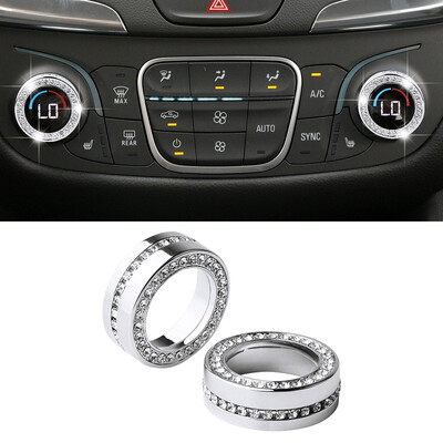 DIYSMAR Chevrolet πόμολο κλιματιστικού διακοσμητικό δαχτυλίδι έξοδος αέρα αξεσουάρ στρας από κράμα ψευδαργύρου προστατευτικό κάλυμμα αυτοκινήτου