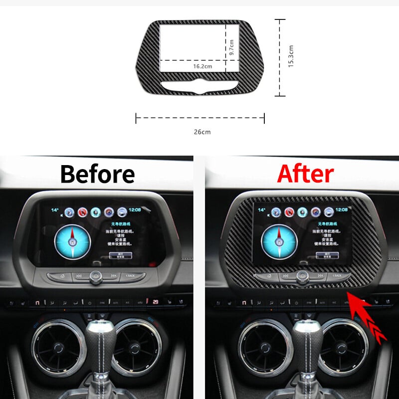 Pre Chevrolet Camaro 2016 2017 2018 2019 ABS plastové doplnky na úpravu interiéru, dekoratívna nálepka do centra auta
