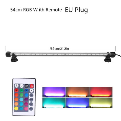 RGB akvariumo šviesa 18-54cm Nuotolinio valdymo nardymo lempa Spalvinga lempa 100-240v lempa augalams Žuvų rezervuaras būtinas amfibijai