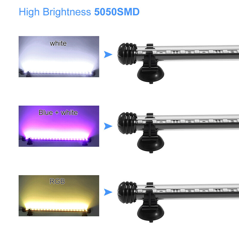RGB akvariumo šviesa 18-54cm Nuotolinio valdymo nardymo lempa Spalvinga lempa 100-240v lempa augalams Žuvų rezervuaras būtinas amfibijai