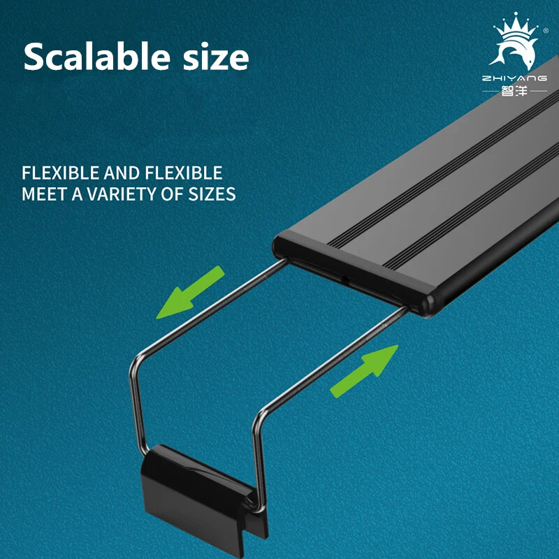 20 cm–60 CM itin ploni šviesos diodai Akvariumo apšvietimas Vandens augalų apšvietimas Ištraukiamas vandeniui atsparus segtukas ant lempos žuvų bakui 110v-240v