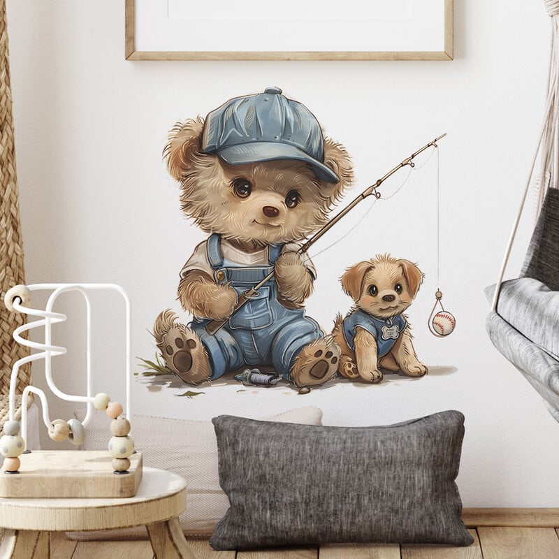 Tigla de Vinil Animal Autocolant de perete pentru copii Decorare camera copiilor Tapet adeziv Accesorii pentru dormitor Decor de perete Decor pentru casa