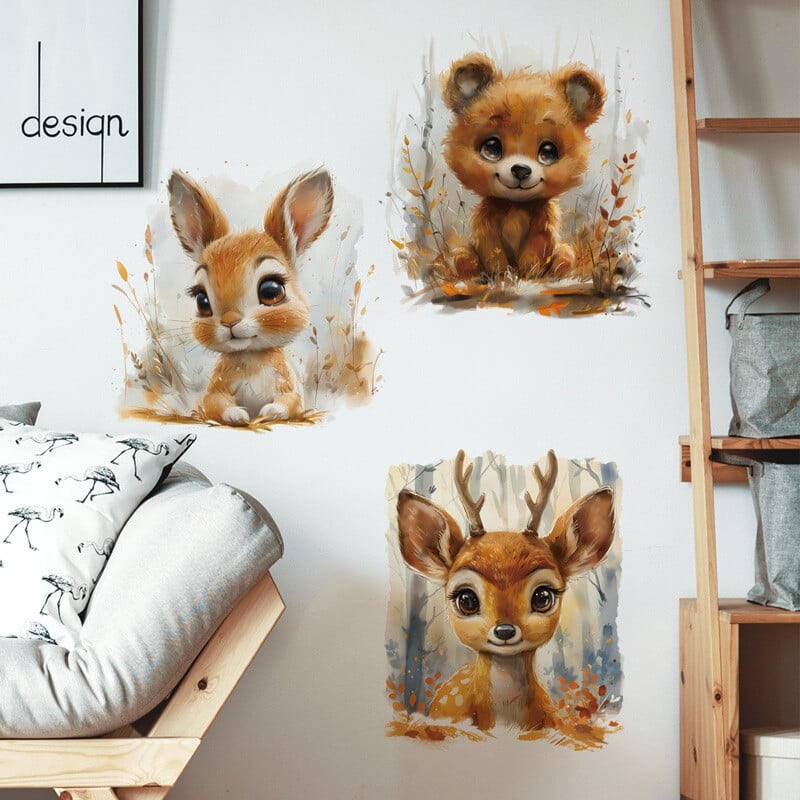 Tigla de Vinil Animal Autocolant de perete pentru copii Decorare camera copiilor Tapet adeziv Accesorii pentru dormitor Decor de perete Decor pentru casa