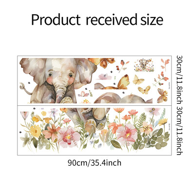 Ziloņu ziedu vinila sienas uzlīmes bērnu istabas dekorēšanai Pašlīmējošās tapetes Istabas dekors Guļamistabas dekors Mājas dekors