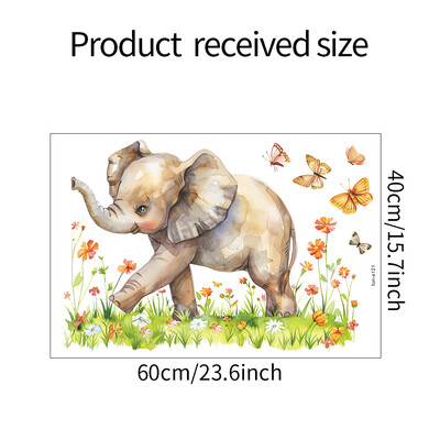 Ziloņu ziedu vinila sienas uzlīmes bērnu istabas dekorēšanai Pašlīmējošās tapetes Istabas dekors Guļamistabas dekors Mājas dekors