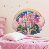 2 τμχ καρτούν ονειρικό κάστρο Rainbow παιδική κρεβατοκάμαρα μελέτη σπιτιού καλλωπισμός αυτοκόλλητα τοίχου αυτοκόλλητα
