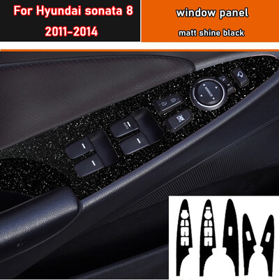 Αυτοκόλλητο με μαύρη καρμπόν Αυτοκόλλητο με κουμπιά ανύψωσης παραθύρου αυτοκινήτου Διακοσμητικό κάλυμμα πάνελ αυτοκόλλητο 4 τμχ/σετ Για σονάτα Hyundai 8 2011-2014