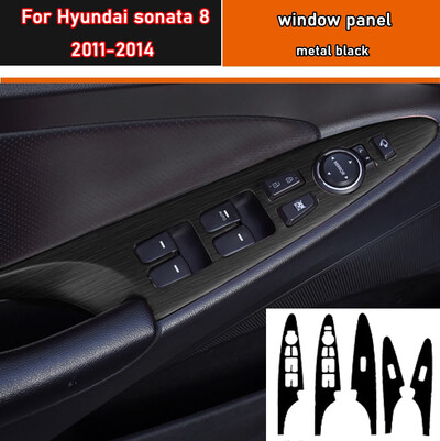 Αυτοκόλλητο με μαύρη καρμπόν Αυτοκόλλητο με κουμπιά ανύψωσης παραθύρου αυτοκινήτου Διακοσμητικό κάλυμμα πάνελ αυτοκόλλητο 4 τμχ/σετ Για σονάτα Hyundai 8 2011-2014