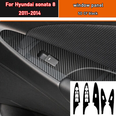 Αυτοκόλλητο με μαύρη καρμπόν Αυτοκόλλητο με κουμπιά ανύψωσης παραθύρου αυτοκινήτου Διακοσμητικό κάλυμμα πάνελ αυτοκόλλητο 4 τμχ/σετ Για σονάτα Hyundai 8 2011-2014