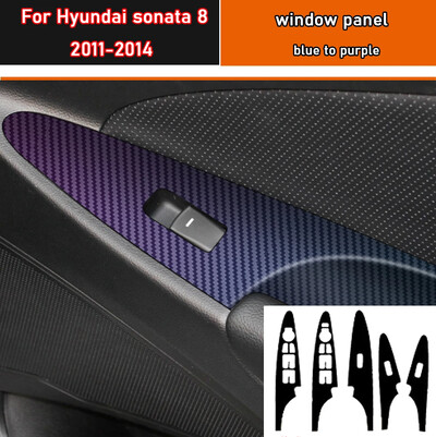 Αυτοκόλλητο με μαύρη καρμπόν Αυτοκόλλητο με κουμπιά ανύψωσης παραθύρου αυτοκινήτου Διακοσμητικό κάλυμμα πάνελ αυτοκόλλητο 4 τμχ/σετ Για σονάτα Hyundai 8 2011-2014