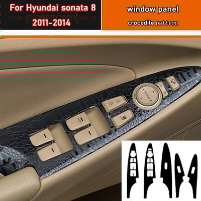 Αυτοκόλλητο με μαύρη καρμπόν Αυτοκόλλητο με κουμπιά ανύψωσης παραθύρου αυτοκινήτου Διακοσμητικό κάλυμμα πάνελ αυτοκόλλητο 4 τμχ/σετ Για σονάτα Hyundai 8 2011-2014
