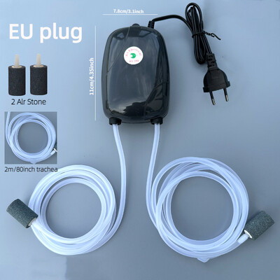 Akváriumi légszivattyú akvárium minikompresszor egy dupla kimenet visszacsapó szelep csővel vízi tartozékok 220V 3W 5W